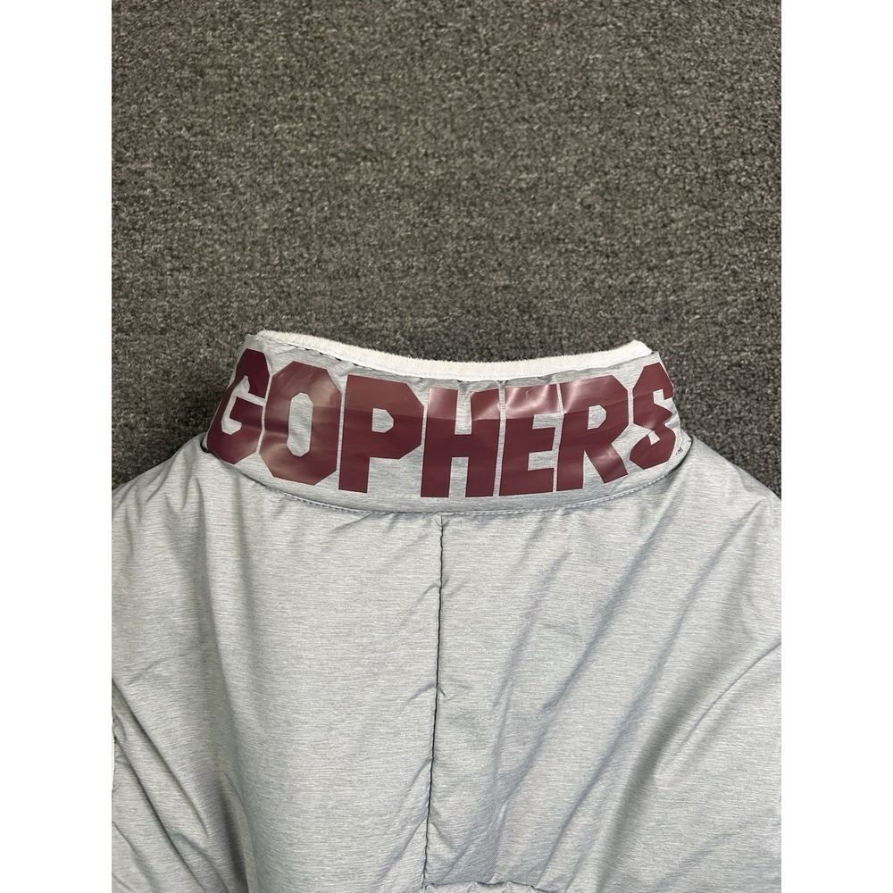Minnesota Gophers Nike Puffer Vest Gray/Red Mens Large Full Zip Football College - Picture 10 of 10